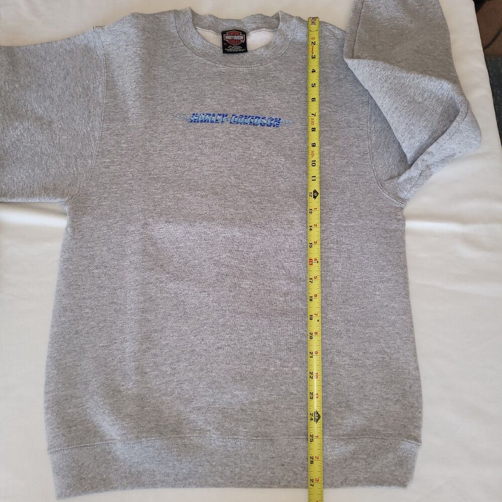 VTG Harley Davidson Gray Crewneck Sweatshirt Boys XL Y2K - Picture 8 of 10